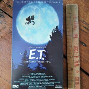 E.T. The Extra Terrestrial Green and Black Video Movie Tape 80s - Vintage